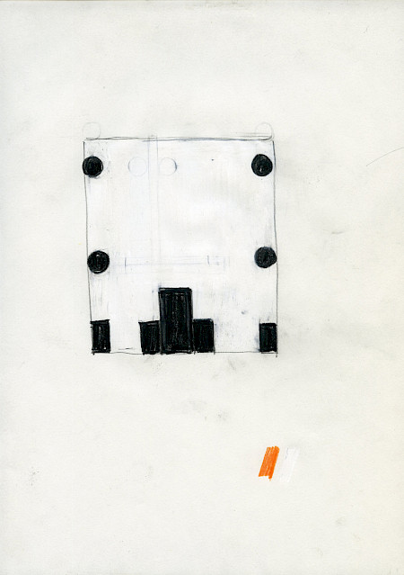Peter Märkli, Ohne Titel (Zeichnung aus der Sammlung von Alexander Brodsky), Bleistift und Pastell auf Papier. 21 × 29,7 cm.