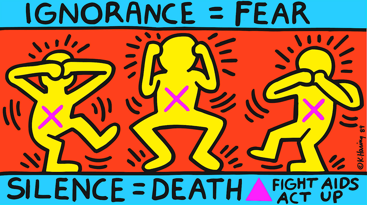 Keith Haring, Ignorance = Fear, Silence = Death, 1989, Courtesy Keith Haring Foundation