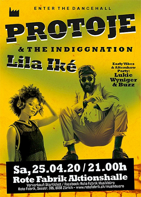 Poster Protoje & The Indiggnation / Lila Iké verschoben/postponed!
