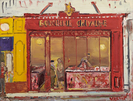 Varlin: Boucherie chevaline in Paris, 1949–1951, Öl und Goldpartikel auf Papier, Kat. 588. Foto: Reto Pedrini © P. Guggenheim, Bondo.