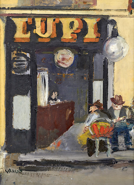 Varlin: Caffè Lupi in Locarno, 1950, Öl auf Karton, Kat. 649. Foto: Reto Pedrini © P. Guggenheim, Bondo.