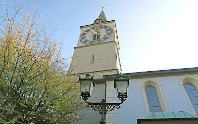 Der Glockenturm von St. Peter, von wo aus früher Nachtwächter nach Feuer Ausschau hielten.