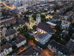 Das Sofaopenairkino Wipkingen von oben. © Chico Artworks