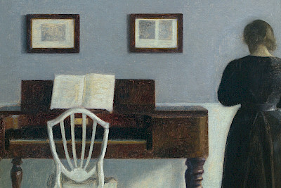Vilhelm Hammershøi, Interieur mit der Frau des Künstlers, von hinten gesehen (Detail), 1901, Öl auf Leinwand, 45 x 39 cm, Privatsammlung