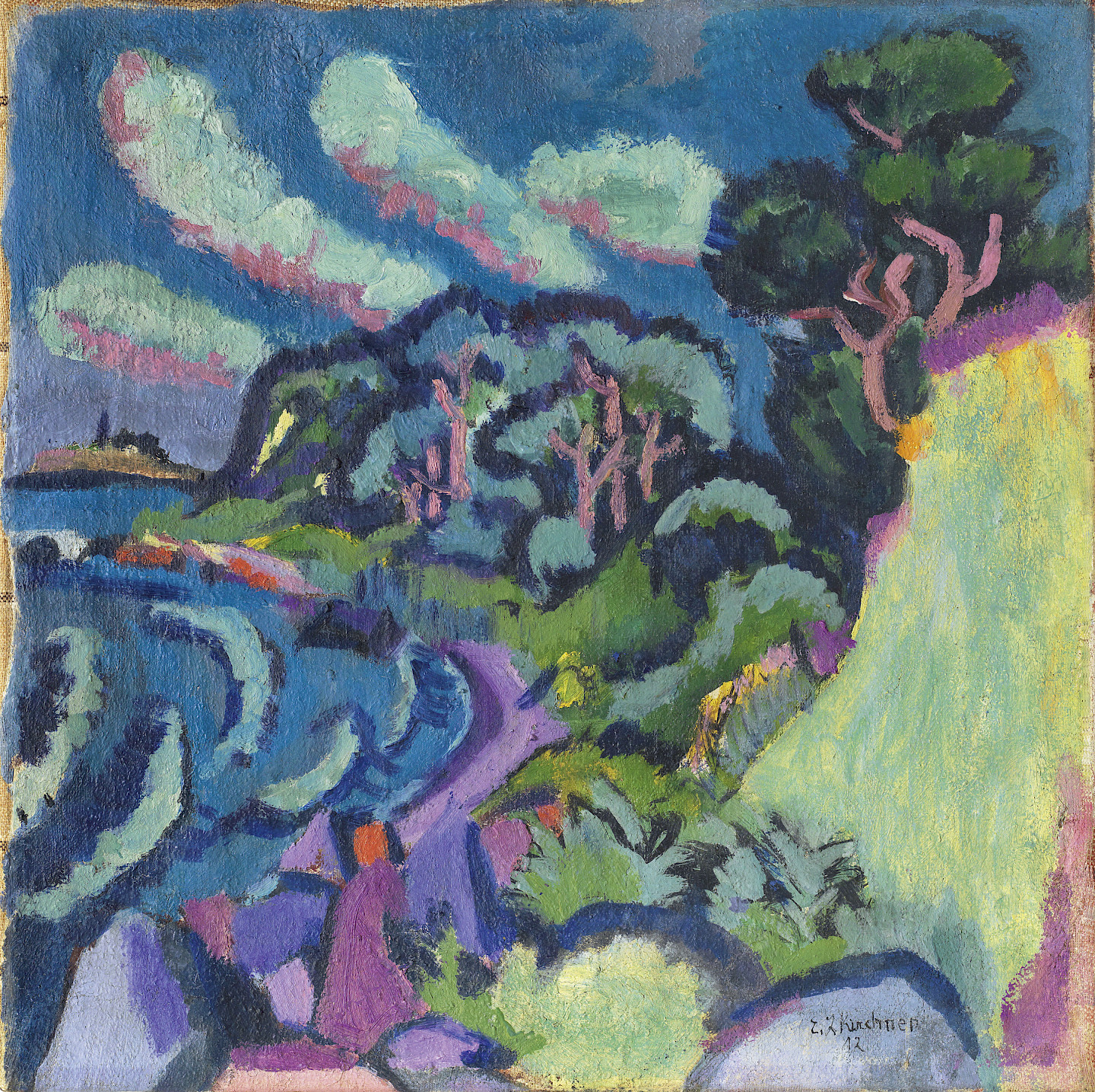Ernst Ludwig Kirchner Mexikobucht auf Fehmarn, 1912 Öl auf Leinwand, 50,5 × 50,5 cm Privatsammlung Deutschland