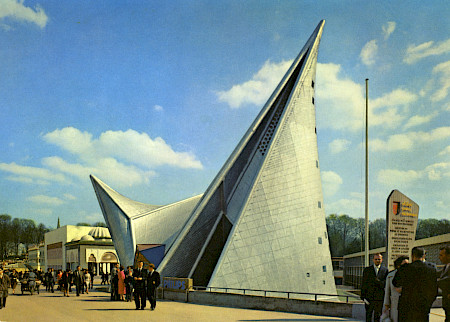 Le Corbusier und Iannis Xenakis: Postkarte Philips-Pavillon auf der Expo 1958 in Brüssel. (Bild: Philips Company Archives)