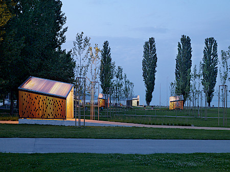 Localarchitecture: 9 Pavilions im Parc des Rives in Yverdon-les-Bains, 2007. (Bild: Milo Keller)