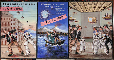 Tafel zu «Piscatore e Pusillico», erste Hälfte 20. Jh., Leimfarbe auf Papier, 149 x 292 cm, Sammlung Würth, Künzelsau